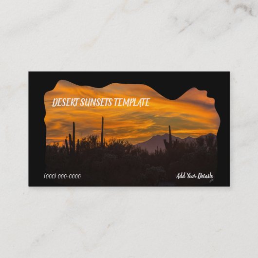 Arizona Southwest Wüste Sunset Business Card Visitenkarte (Vorderseite)