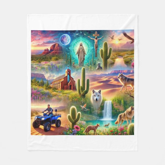 Arizona Spirituelle Reise Fleecedecke (Vorderseite)