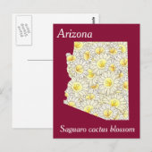 Arizona Staat Blume Collage Map Postkarte (Vorne/Hinten)