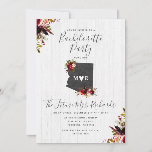 Arizona Staat Blumenkohl Junggeselinnen-Abschied E Einladung (Vorderseite)
