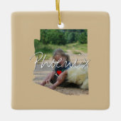 Arizona Staat Foto-Eingabe und Ortsname Keramikornament (Vorderseite)