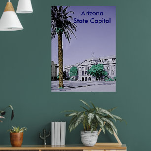 Arizona Staat Hauptstadt Retro mit Touch der Farbe Poster