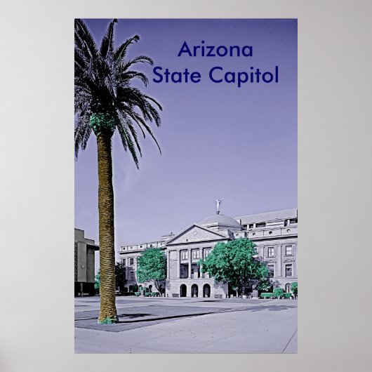 Arizona Staat Hauptstadt Retro mit Touch der Farbe Poster (Vorne)