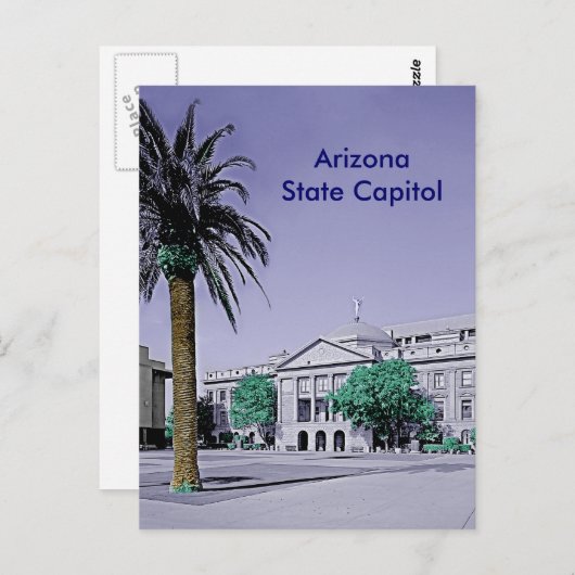 Arizona Staat Hauptstadt Retro mit Touch der Farbe Postkarte (Vorne/Hinten)