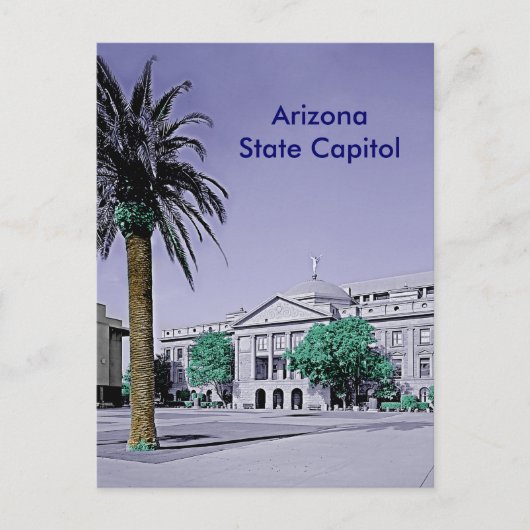 Arizona Staat Hauptstadt Retro mit Touch der Farbe Postkarte (Vorderseite)