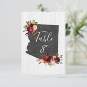 Arizona Staat Hochzeit in Urlaubsort Tischnummern (Stehend Vorderseite)