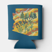 Arizona Staat Illustrierte Karte Dosenkühler (Rückseite)