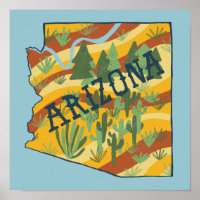Arizona Staat Illustrierte Karte