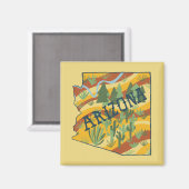 Arizona Staat Karte Beschreibung Magnet (Vorderseite/Rückseite)