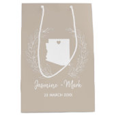 Arizona Staat Karte Hochzeit in Urlaubsort bevorzu Mittlere Geschenktüte (Vorderseite)