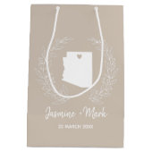 Arizona Staat Karte Hochzeit in Urlaubsort bevorzu Mittlere Geschenktüte (Rückseite)