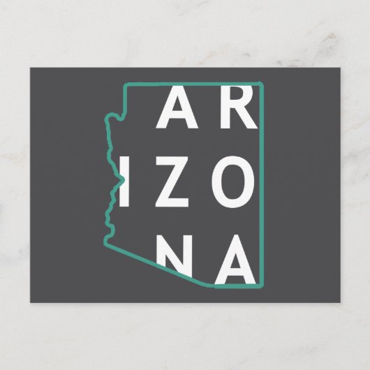 Arizona Staat Kontur Postkarte (Vorderseite)