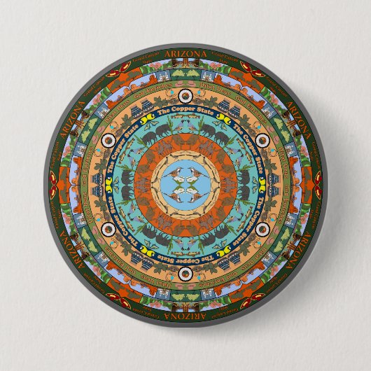 Arizona Staat Mandala Button (Vorderseite)