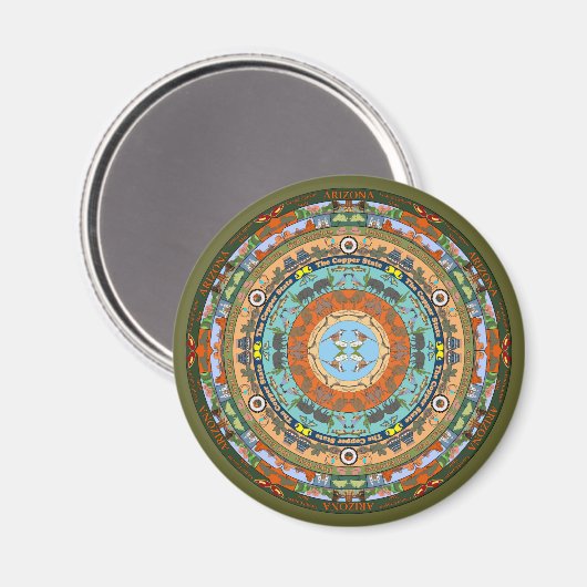 Arizona Staat Mandala Magnet (Vorderseite/Rückseite)