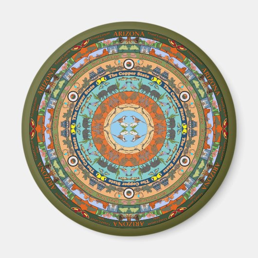 Arizona Staat Mandala Magnet (Vorne)