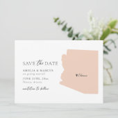 Arizona Staat Save the Date Card Einladung (Stehend Vorderseite)