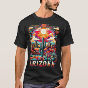 Arizona Staat Shirt Az Retro Desert Cactus Family