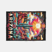 Arizona Staat Shirt Az Retro Desert Cactus Family Fleecedecke (Vorderseite (Horizontal))