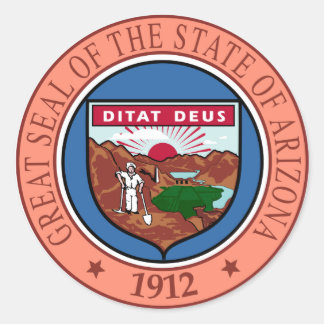 Arizona Staat Siegel Runder Aufkleber