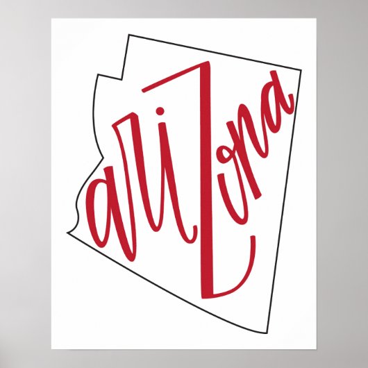 Arizona | Staat Typografy Design Poster (Vorne)