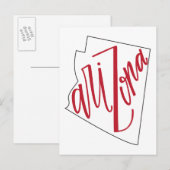 Arizona | Staat Typografy Design Postkarte (Vorne/Hinten)