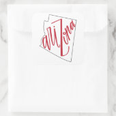 Arizona | Staat Typografy Design Quadratischer Aufkleber (Tasche)