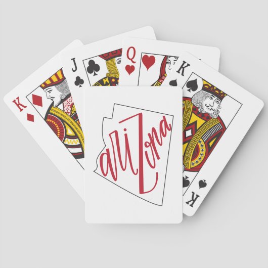 Arizona | Staat Typografy Design Spielkarten (Rückseite)