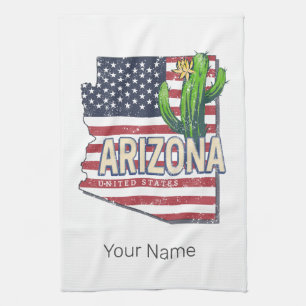 Arizona Staat United Staaten Retro Map Vintag USA Geschirrtuch