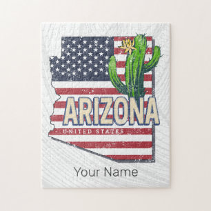 Arizona Staat United Staaten Retro Map Vintag USA Puzzle