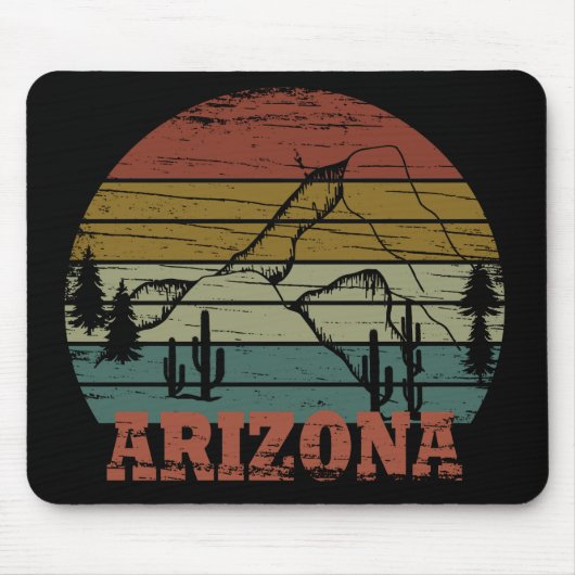 arizona Staat Vintage Sonnenuntergang Landschaft a Mousepad (Vorne)