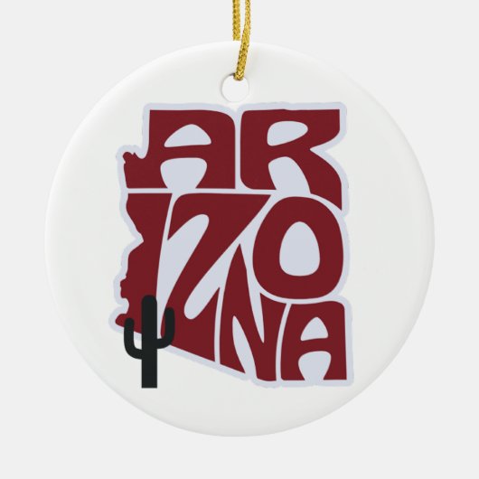 Arizona Staat Weihnachtsbaum Keramik Ornament (Vorne)