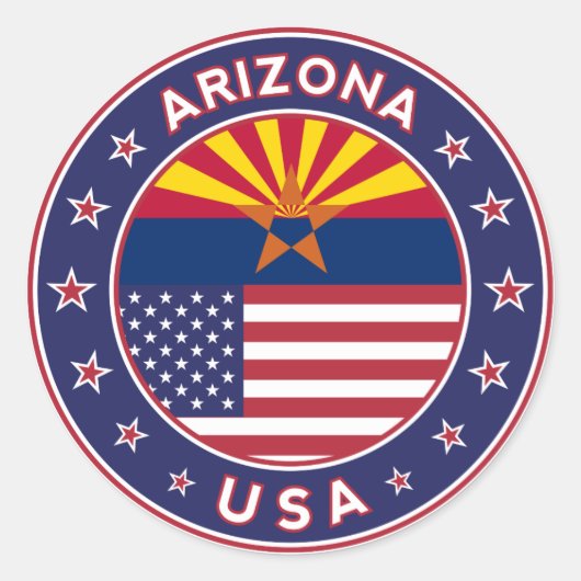 Arizona, Staaten der USA Runder Aufkleber (Vorderseite)