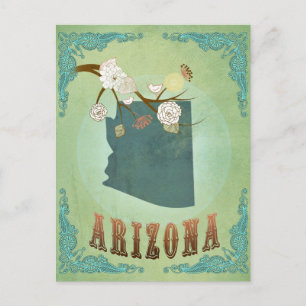 Arizona-Staatenkarte – Grün Postkarte
