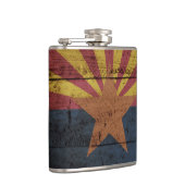 Arizona-Staats-Flagge auf altem hölzernem Korn Flachmann (Rechts)