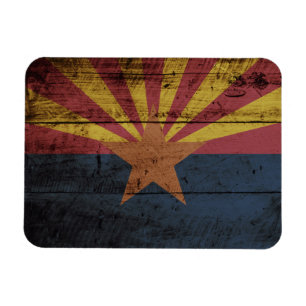 Arizona-Staats-Flagge auf altem hölzernem Korn Magnet