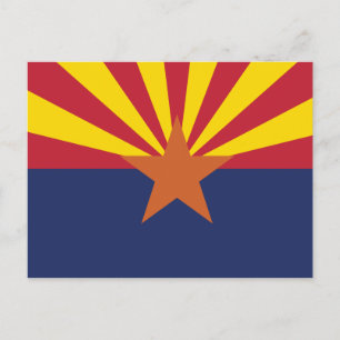 Arizona Staatsflagge Kupferstern & Wüsten-Sonnenst Postkarte