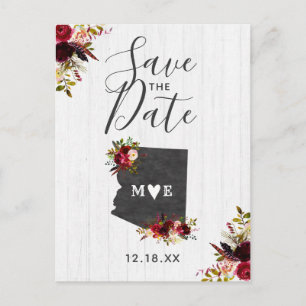 Arizona State Destination Rustikal Save the Date Ankündigungspostkarte