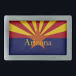 Arizona State Flag Custom Belt Schnalle Rechteckige Gürtelschnalle<br><div class="desc">Eine grafische Arizona State Flag Design auf einem Gürtelschnalle.  Die Gurtschnalle hat den anpassbaren Text Arizona.</div>