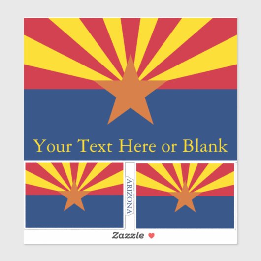 Arizona State Flag Image Personalisieren Text Aufkleber (Blatt)