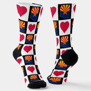 Arizona State Flag Map Herzmuster Fun Arizona Socken