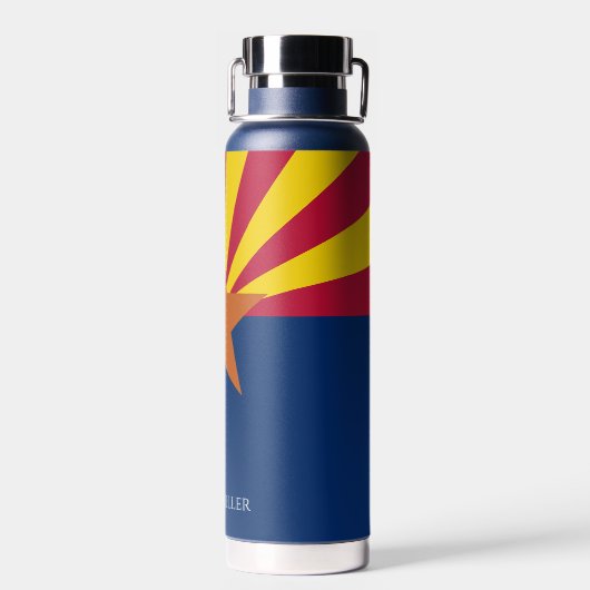 Arizona State Flag Personalize Name Hot oder Cold Trinkflasche (Rückseite)