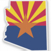 Arizona State Flag Retro Sunset Wüste Vibes Aufkleber (Vorderseite)