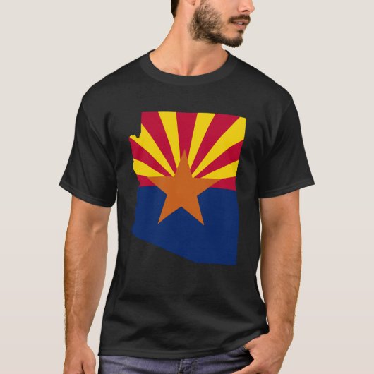Arizona State Flag Retro Sunset Wüste Vibes T-Shirt (Vorderseite)