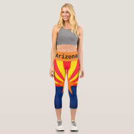 Arizona State Flag Yoga Pants Capri Leggings