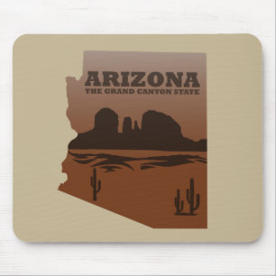 Arizona state map vintage mousepad