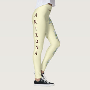 Arizona State Saguaro Blütenblumen Leggings