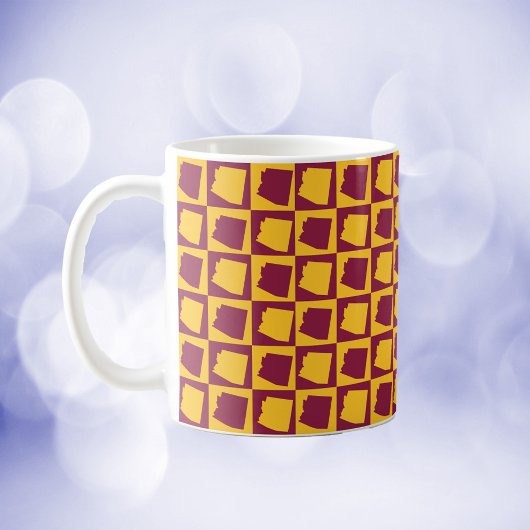 Arizona State Schachbrettmuster in Marine und Gold Kaffeetasse