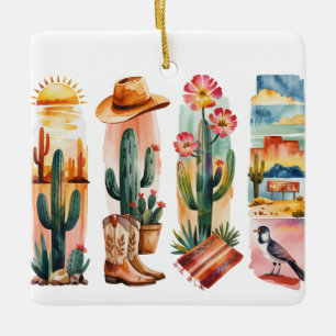 Arizona State Watercolor-Weihnachtsbaumanhänger – Keramikornament