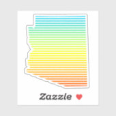 arizona stolp gestreifte Regenbogenflagge Aufkleber (Blatt)