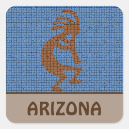 Arizona Südwest Mosaic Musical Kokopelli Quadratischer Aufkleber